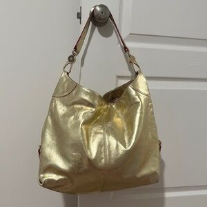 Dooney & Bourke Gold Shoulder Bag with Metallic Sheen